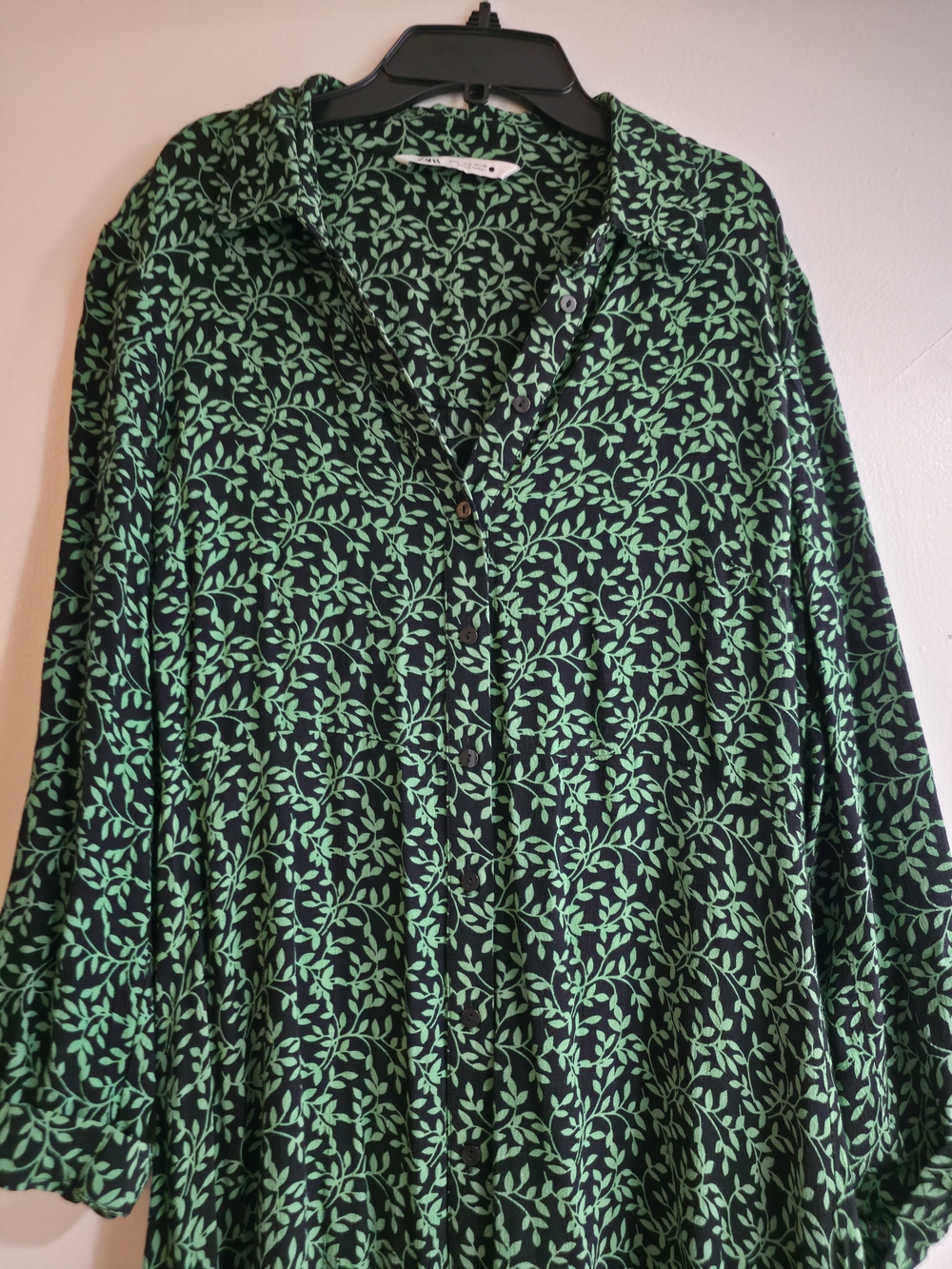 Zara Green Leaf-Print Maxi Dress - Picture 2 of 3